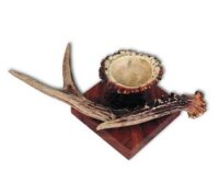 Kerzenhalter mit Rehhorn / Hirschhorn